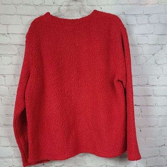 NWT Disney Mickey Mouse Soft Sherpa Fleece XL 16/18 Red Sweatshirt Pullover Top - Picture 5 of 6